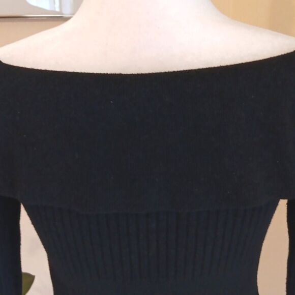 Wild Fable Black Off-the-Shoulder Sweater Ribbed Knit. Whimsigoth. Dark Summer. - Picture 8 of 12